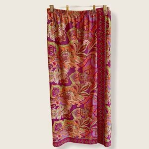Coldwater Creek Paisley Faux Wrap Maxi Long Skirt